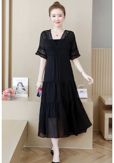 dress chiffon import D7603