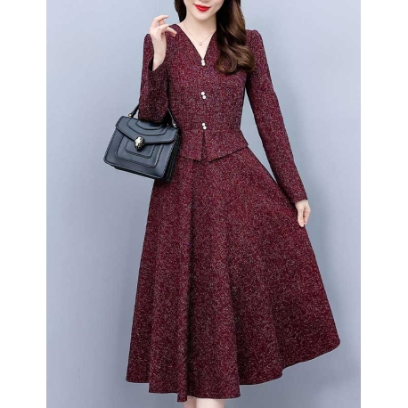 dress wanita korea D7606