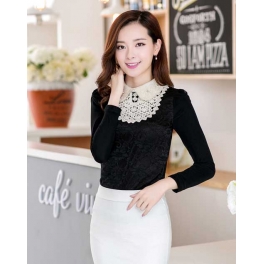 blouse brukat lengan panjang T2064