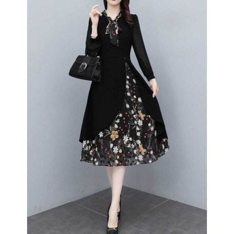 dress wanita korea D7629