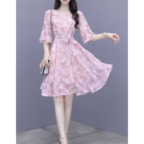 dress wanita korea D7066