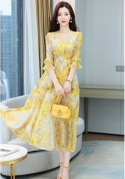 dress wanita korea D7644