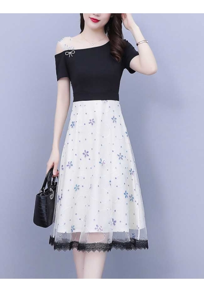 dress wanita korea D7669