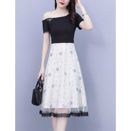 dress wanita korea D7646