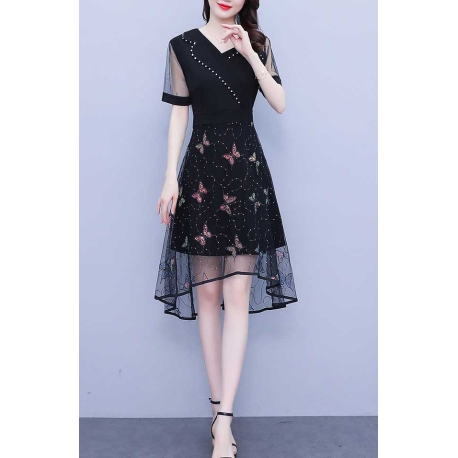 dress wanita korea D7669