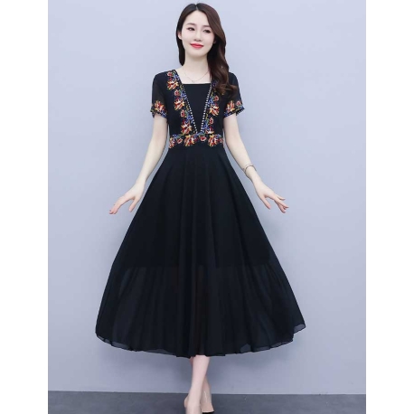 dress wanita korea D7673