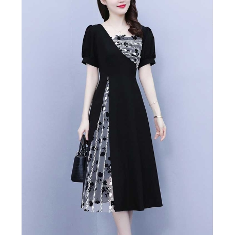 dress wanita korea D7676