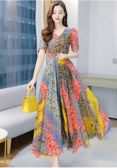 long dress wanita korea D7643