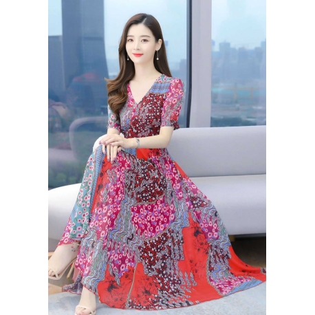 long dress wanita korea D7684