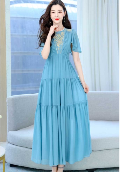 long dress wanita korea D7714