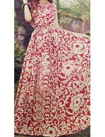 long dress motif batik bunga D2003