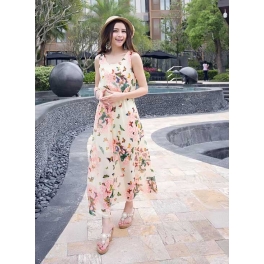 long dress wanita motif kupu-kupu D2005