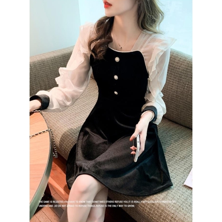 dress wanita korea D7233