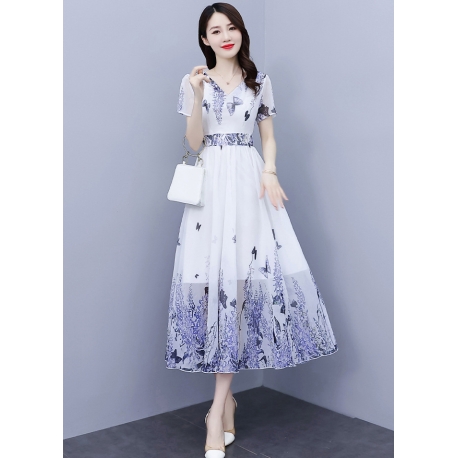 long dress wanita korea D7736