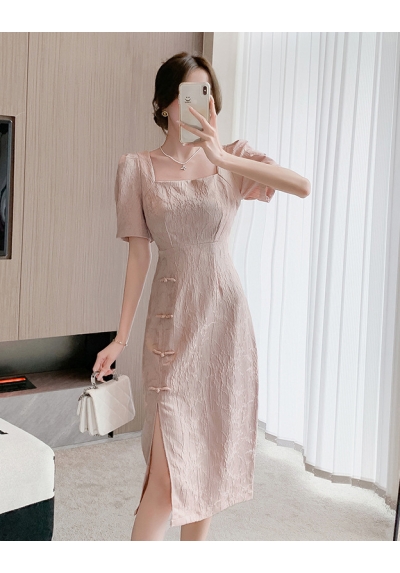 midi dress wanita korean style D7755