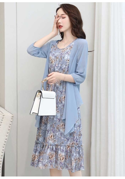 dress wanita korea dress + cardigan import D7772