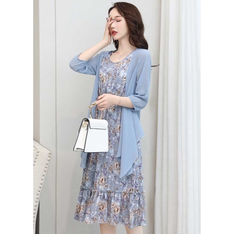 dress wanita korea dress + cardigan import D7772