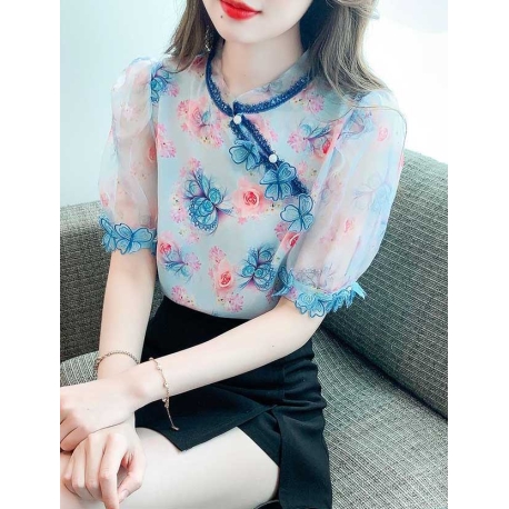 blouse cheongsam wanita korea T7941