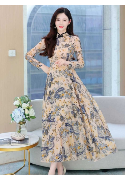 long dress wanita korea D7802