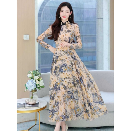 long dress wanita korea D7771