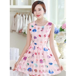 dress motif bibir D2068