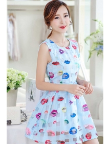 dress motif bibir D2069