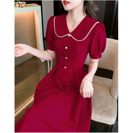 dress wanita korea D7619