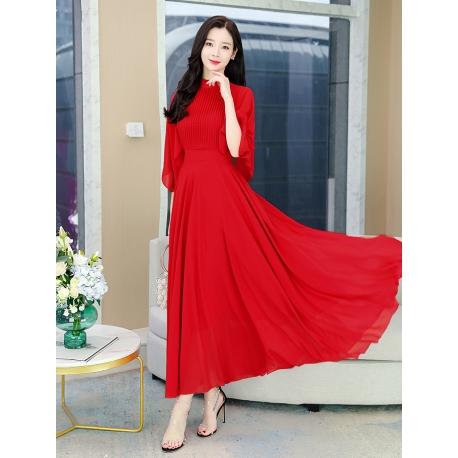 long dress  chiffon import D7836