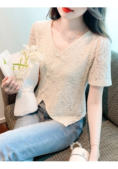 blouse brukat wanita korea T7971