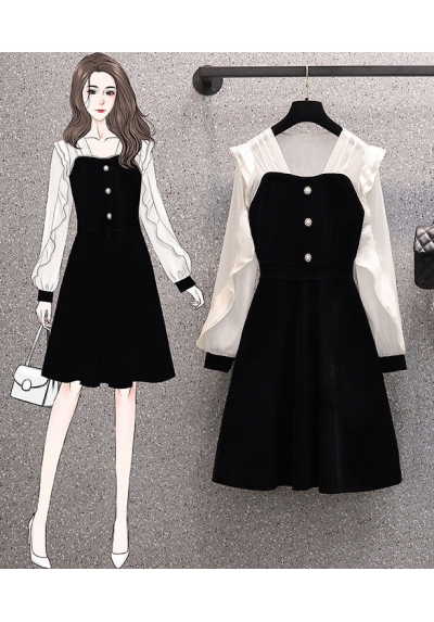 dress wanita korea D7869