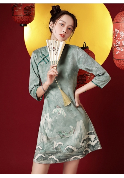 dress cheongsam import D7856