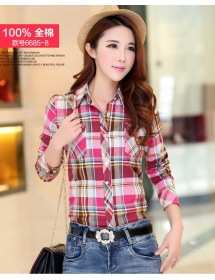 kemeja lengan panjang motif kotak-kotak T2163