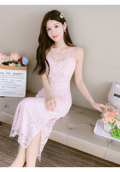 long dress brukat wanita korea D7892