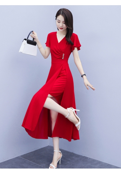 dress pesta wanita korea D7895