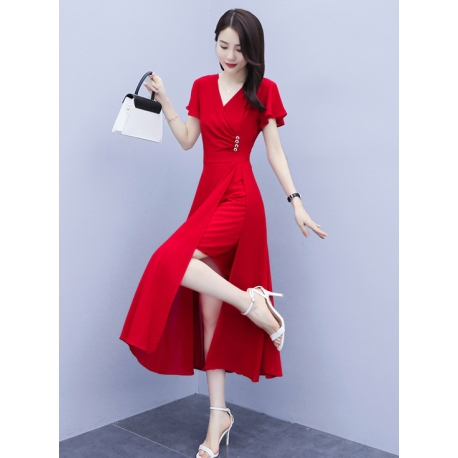 dress pesta wanita korea D7895