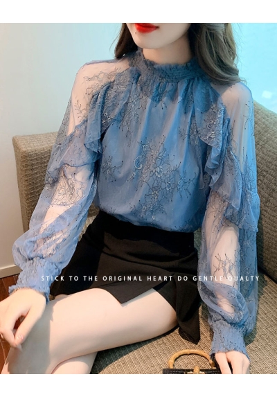 blouse brokat wanita korea T8079