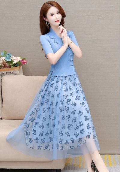 midi dress wanita korea D7927