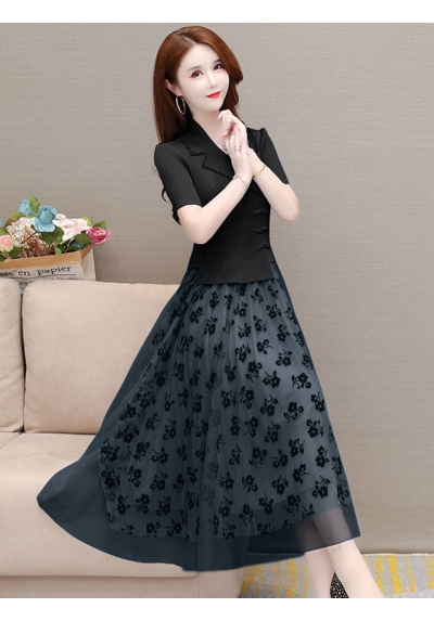 midi dress wanita korea D7928