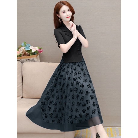 midi dress wanita korea D7928