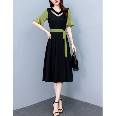 dress wanita korea D7932