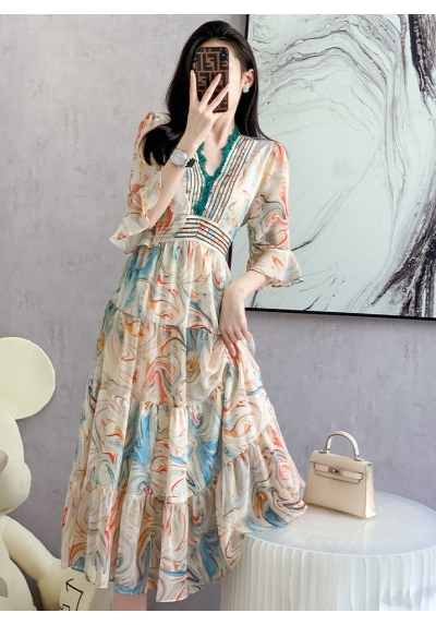 dress wanita korea D7936