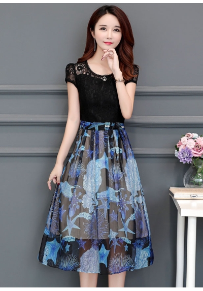 dress wanita korea D7938