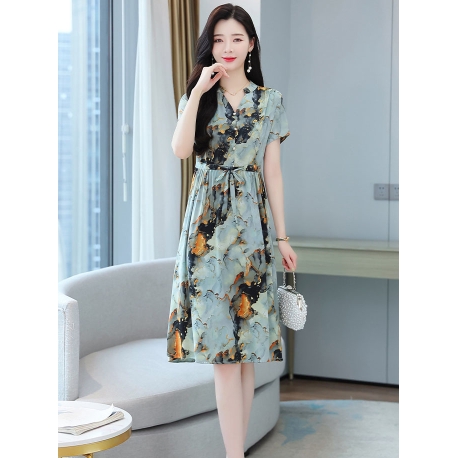 dress wanita korea D7938