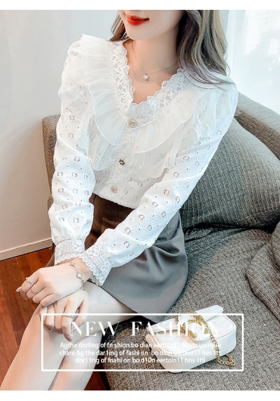 blouse brukat lengan panjang T8099