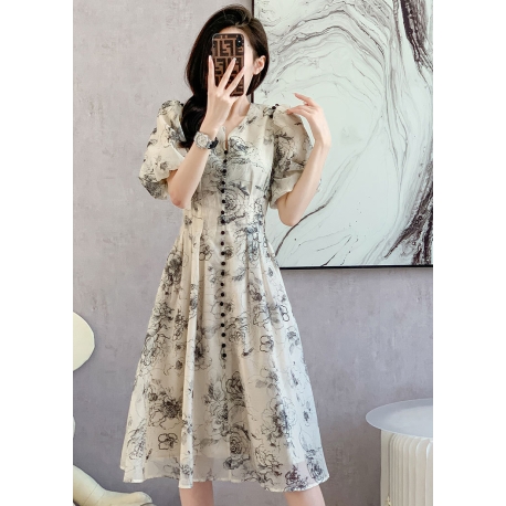 dress wanita korea D7953