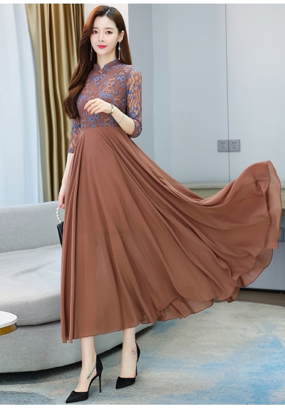 long dress wanita korea D7963