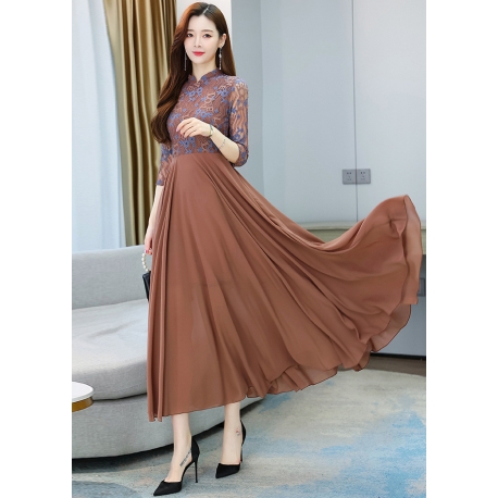 long dress wanita korea D7962