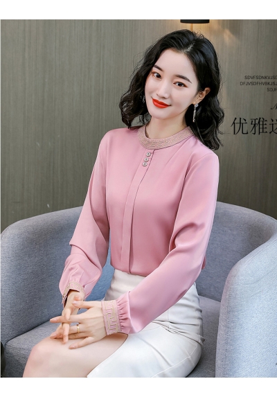 blouse putih wanita korea T8119