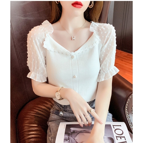 blouse rajut wanita korea T7908