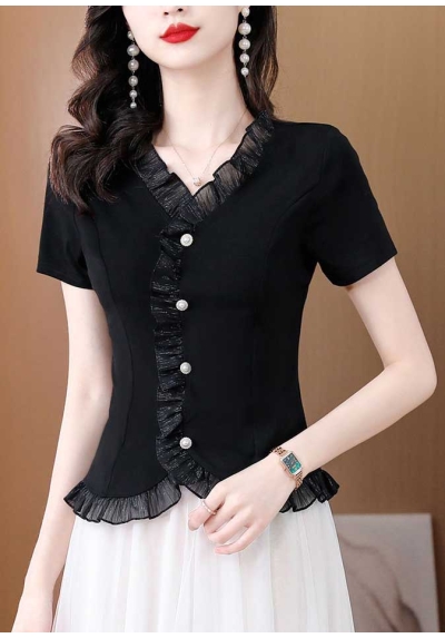 blouse wanita import  warna putih T8147